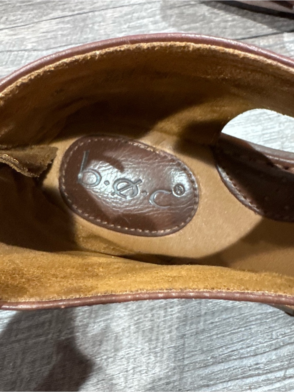 Women’s BOC Open-Toe Leather Sandals - Brown zip back 7M - Picture 3 of 7